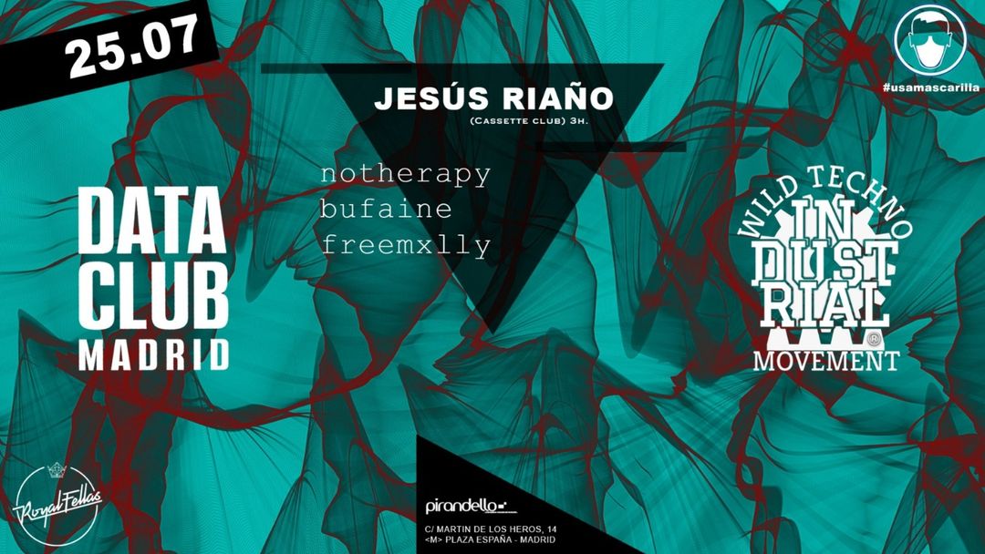 SAT, 25 JUL 2020 | 23:59 - 06:00
JESUS RIAÑO 3H SET (Industrial X Data) 
<a href="/SALA_PIRANDELLO/">SALA PIRANDELLO</a>
 
Apúntate en lista online aquí 👉🏼: salapirandello.com/venta-de-entra…… 
INFO + RESERVAS 667773327 #salapirandello