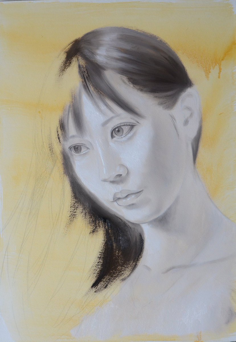 片桐剛art Works Twitterren グリザイユ アナログ人間の私は 最近デジタルでもグリザイユ画法がある事知りました この作品は黒の替わりにヴァンダイクブラウンを使ってます 絵描きさんとつながりたい 線を紡ぐもの 芸術の輪 画人工房 グリザイユ 油彩