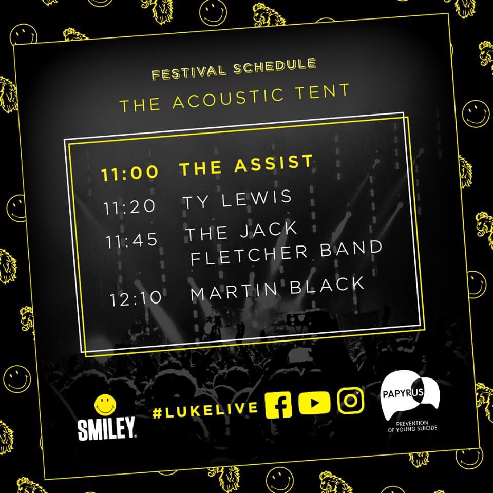We’re playing #lukelive today in support of @PAPYRUS_tweets charity 👏🏻 

Head over to @LukeRoper Facebook or Instagram pages to catch Jack’s acoustic set at 11:45am 

Also playing today are our brothers from @citylightzmusic and @SHADERUK so be sure to check them out too ❤️