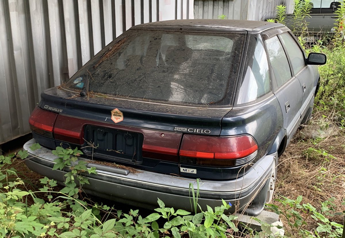 珍車 稀車自動車学園 学園長 トヨタ スプリンターシエロ 90系スプリンターの5ドアモデルです 色もシエロ専用のアーバンナイトトーニング2トーンでgグレード 5ドアは日本では一般的ではないので どの車両も販売台数が非常に少ないです ナンバーは