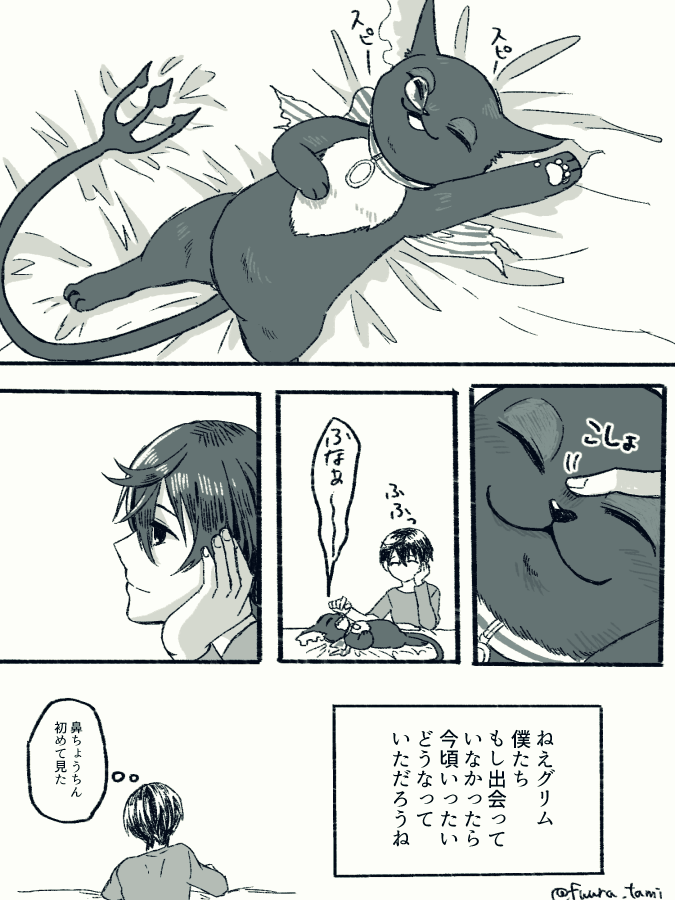 ■監督生♂姿有り
CP要素無し/グリムと男監督生しか出ない

「時々"もしも"を考えるんだ」
どちらかが欠けていたらきっとココにはいられなかった。

#twstプラス
#twstプラスB 