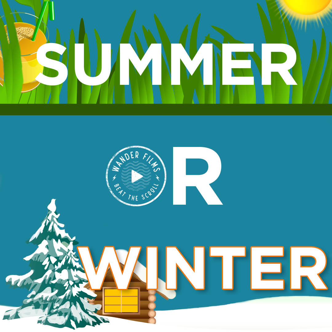 WANDER_FILMS_UK's tweet photo. ⚡ Woah! Summer or Winter, which do you prefer?! 🤔

It's our #SaturdayDiscussion and we're wondering which time of the year you prefer? It definitely has to be #Summer for the Wander team, unless we're in Australia, then defo Winter ☀️😅

#WanderTeam #BeatTheScroll https://t.co/TTOhjCRTxs
