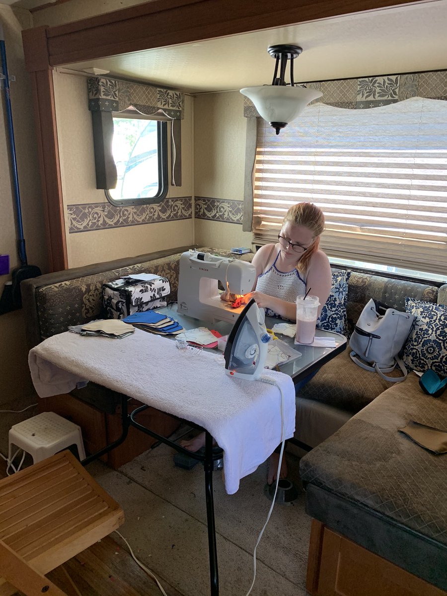 aprillewis705's tweet photo. Sewing with my daughter.... crafting has taken over the RV. Sewing and Crocheting! Downtime win! #hubbysatwork #rvlife #motherdaughtertime #sarnia https://t.co/MOGIqypXSp