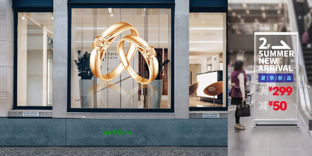 HXTECHLED's tweet photo. HXTECH transparent LED display :from giant video curtain to retail posters. click for more details :https://t.co/Tl3cwrM23u https://t.co/JwmNERmTIz