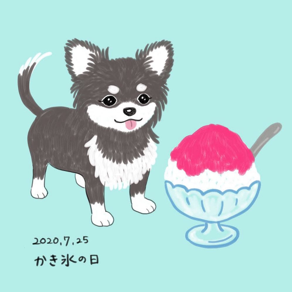 Chippoke ようこ 犬絵 チワワ かき氷の日 デジタル絵画 デジタルイラスト 犬イラスト 犬 ロングコートチワワ Chippoke犬絵 T Co 5mebxeegmj Twitter