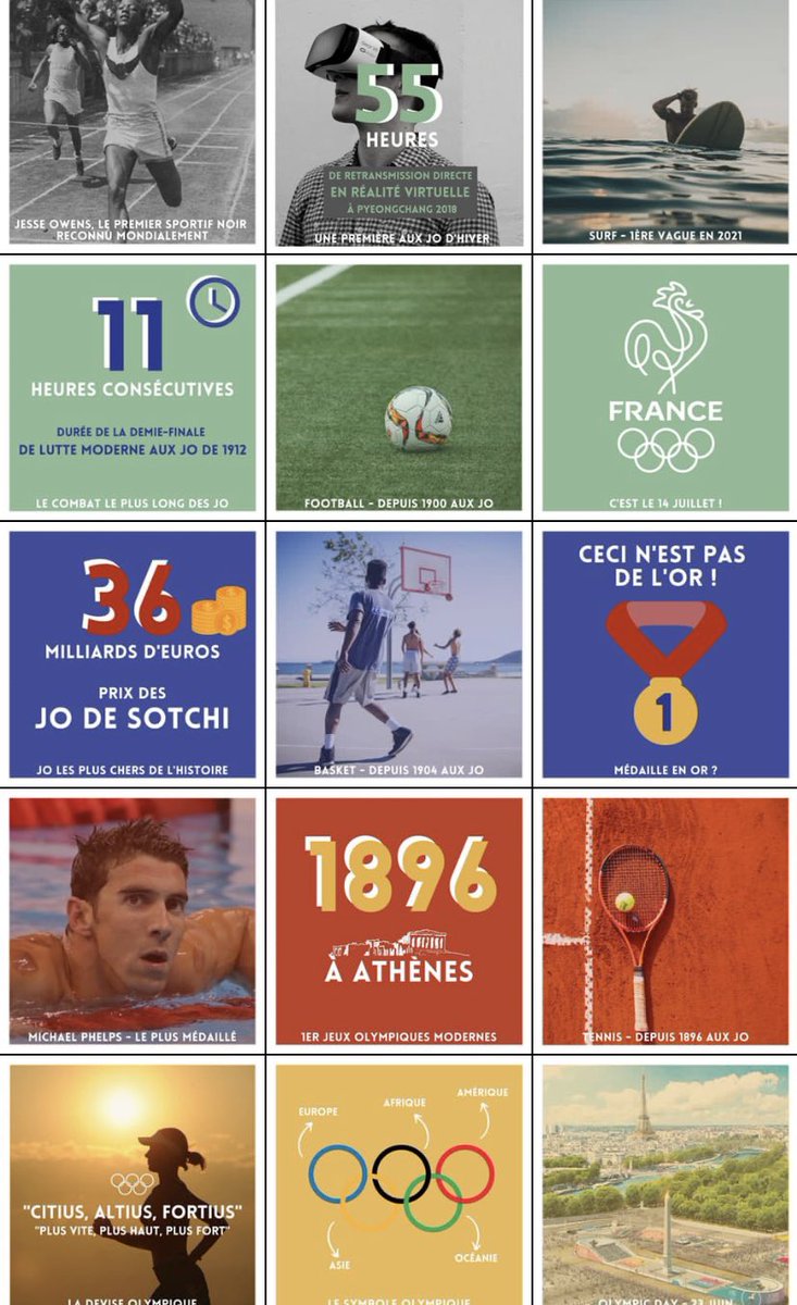 TsJeuxTtFlamme's tweet photo. Aviez-vous remarqué que notre Feed #Instagram est aux couleurs des Anneaux Olympiques ? #OlympicGames #TousJeuxToutFlamme #MBADMB #EFAP #TransfoNum https://t.co/3OyrYXJzqR