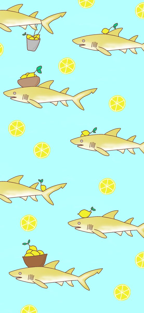 けいこっとん در توییتر レモン レモンザメ 壁紙風に描いてみました よかったらスマホの壁紙にどうぞ サメ イラスト Shark Illurstrations レモンザメ サメ好き