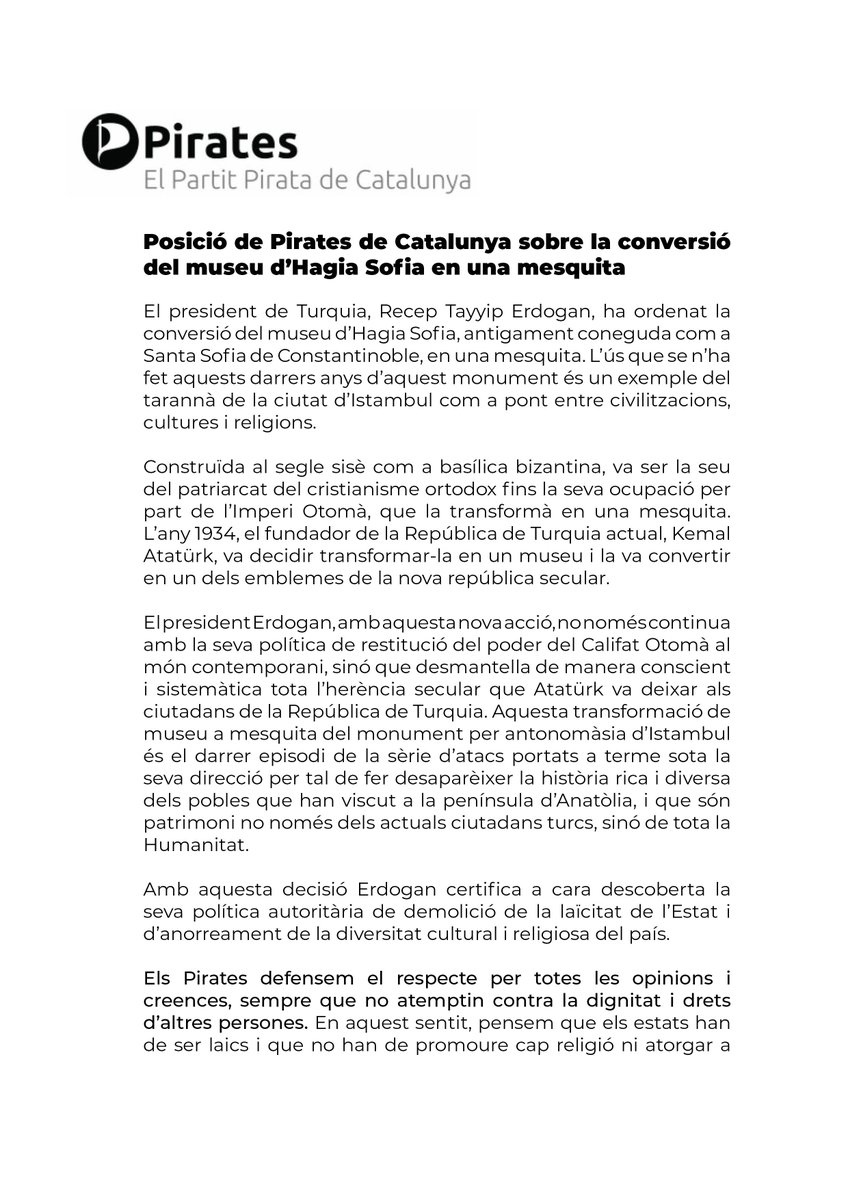 PiratesReus's tweet photo. A més, compartim amb l'@UNESCO i @ICOMOS la nostra preocupació pel patrimoni cultural i artístic del museu i demanem que s'iniciïn converses per garantir la seva preservació.

⚫️ Comunicat: https://t.co/iMEzKd0Qhh

#VotePirate https://t.co/OeWFMW1ejA