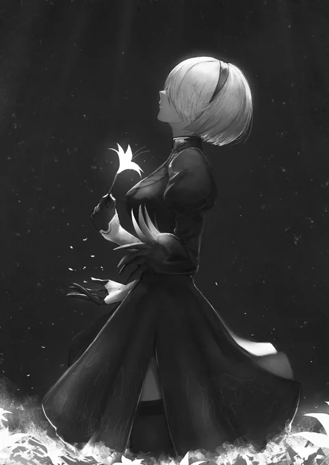 #絵をモノクロにするとかっこいい 