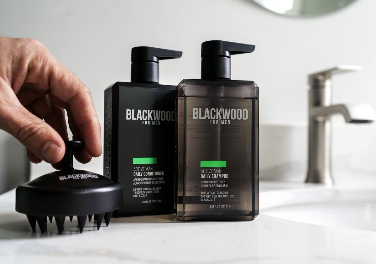 Blackwoodformen's tweet image. The tools for stronger hair growth are in your hands 👊🏽 #scalpmassager #activeman #shampoo #conditioner