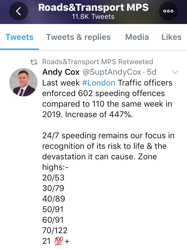 The Met ( @MPSRTPC with  @SuptAndyCox) appear to be doing more to help main road residents by tackling anti-social driving, people speeding and driving without insurance etc.