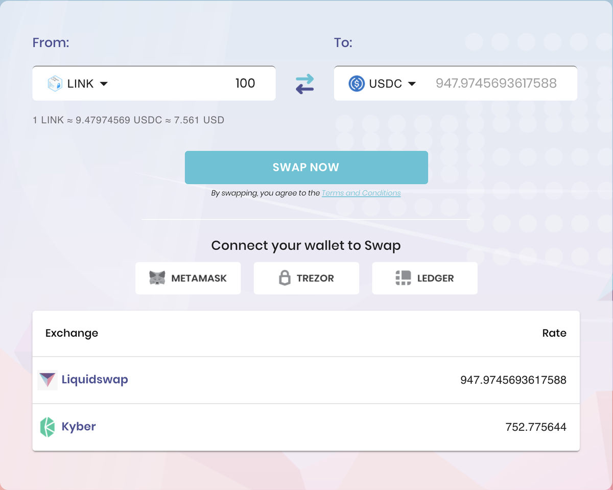 Liquidswap's tweet photo. Get a better when trading #link on #liquidswap https://t.co/AzzKmPOQBy
