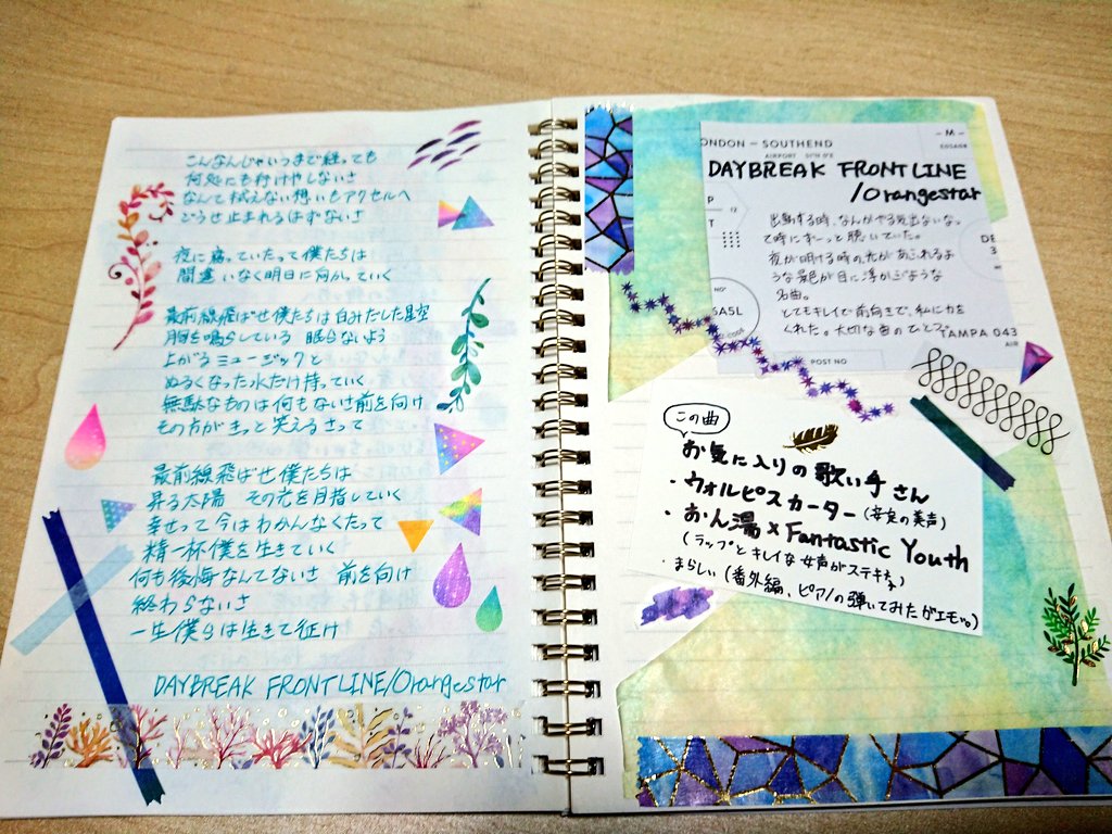 歌詞書写 Min T ミント