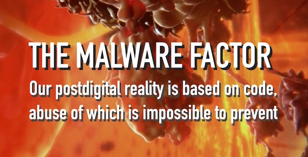 zcobb's tweet photo. The Malware Factor: how our failure to deter the abuse of code is undermining the infrastructure of our current reality while also threatening our plans for the future: 
https://t.co/hyTiJ8Iu4f #MalwareFactor https://t.co/hPvWd0DaI1