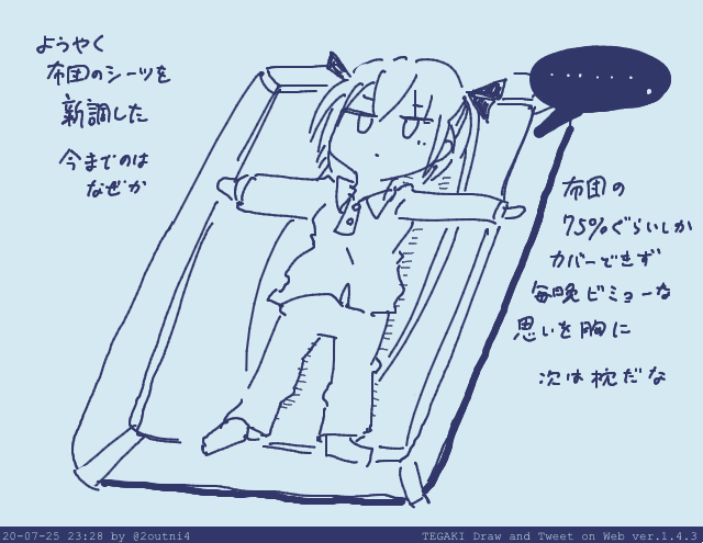 寝具とわたくし #tegaki_dt 
