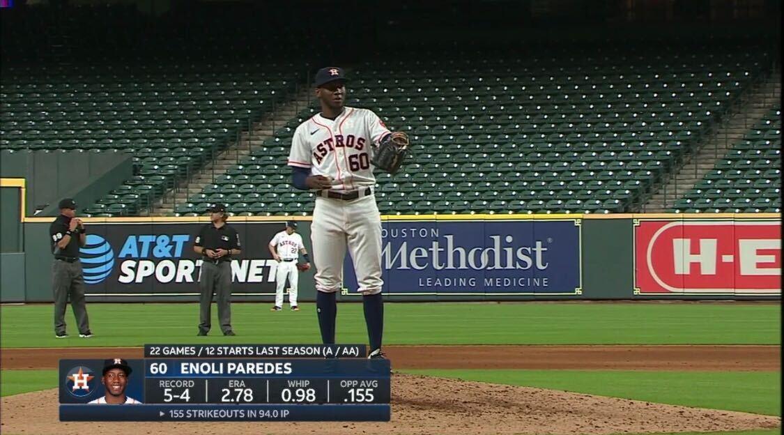 19,704th player in MLB history: Enoli Paredes- small dude, excellent athlete, huge stuff (up to 99 MPH, nasty curveball) - grew up in D.R. idolizing Yordano Ventura- .158 career (!) BAA is the lowest of *any* MiLB pitcher (min. 150 IP) since his pro debut in 2016