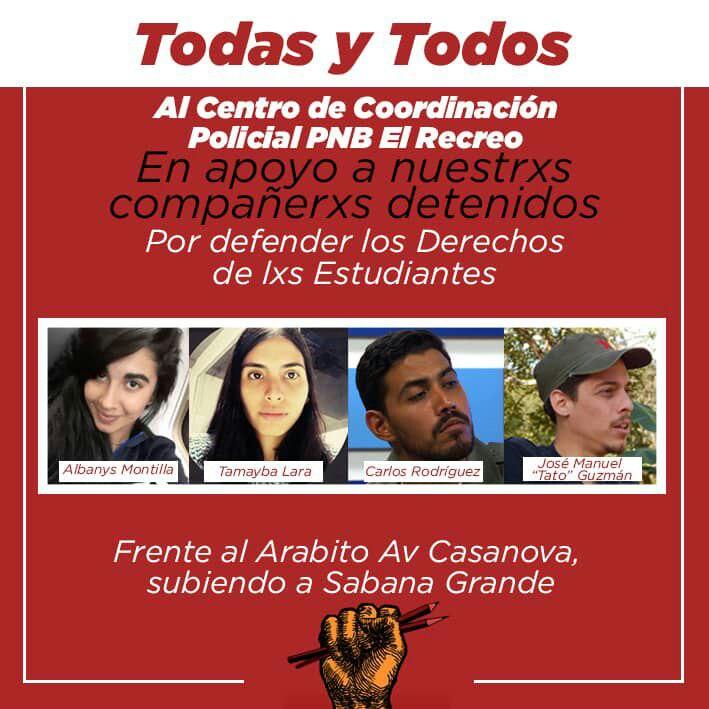 afajeus's tweet photo. #NoAlDesalojoEstudiantil
#LiberenALxsMilitantes
@anmcla @ChavismoBravio @CRBZ1 @luchainquilina 
#RodexaFascistaTuNoEresChavista https://t.co/uqDgEW47lT