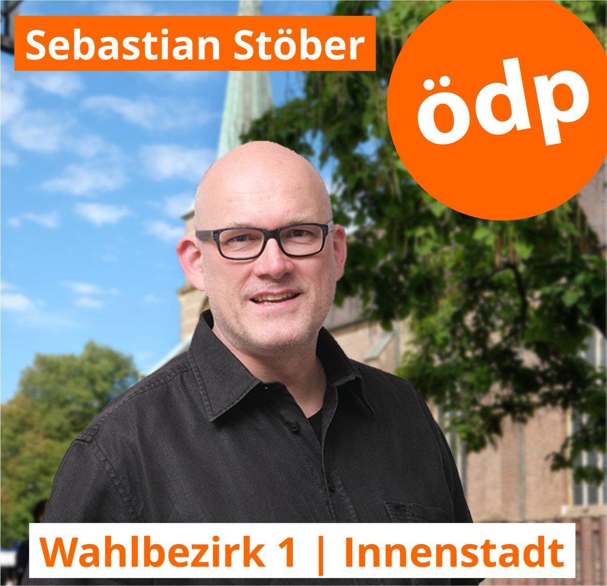 OeDPBottrop's tweet photo. Die #ÖDP Bottrop stellt ihren Kandidaten im Wahlbezirk 1 | Innenstadt vor:
Unser Bürger für Bottrop Sebastian Stöber.
Sebastian kandidiert außerdem für den Rat auf Platz 4 der ÖDP-Liste.
Für die Bezirksvertretung Mitte kandidiert Sebastian auf Listenplatz 2. https://t.co/WlueZ8A1JV