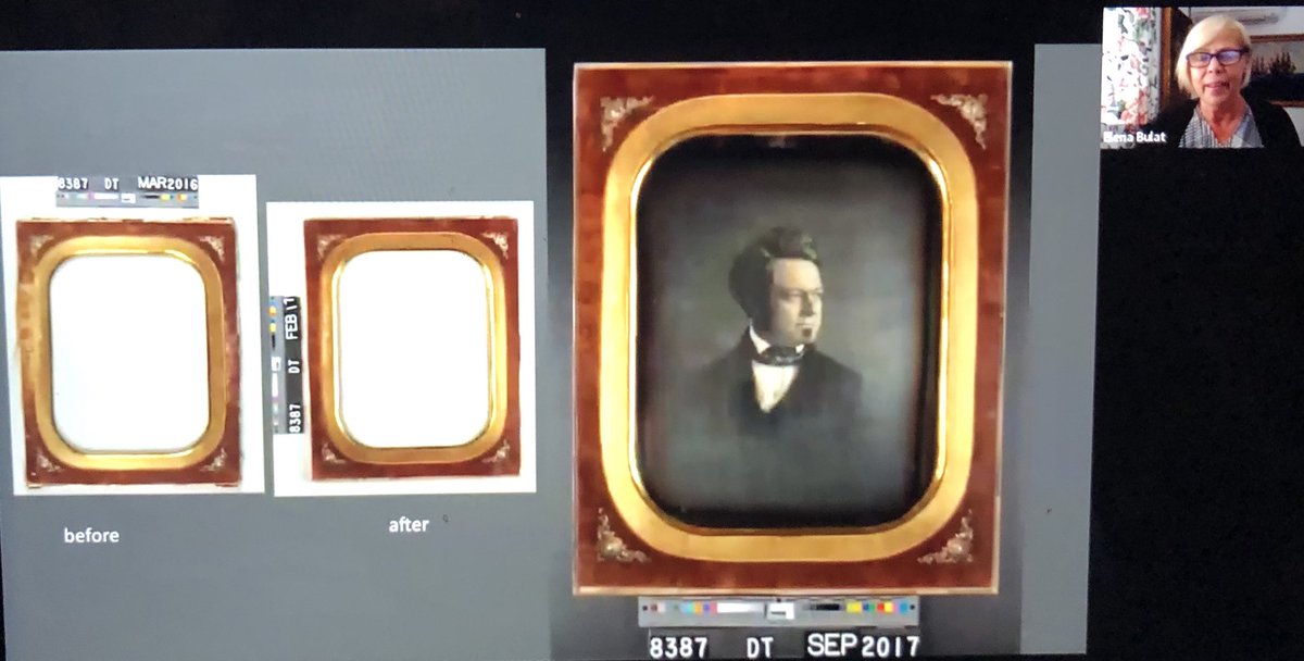 mh92334's tweet photo. Catching up on @IconBook_Paper outstanding #ConservationTogetherAtHome series w/Elena Bulat’s @HarvardLibrary stunning treatment of mammoth daguerreotype. So glad these presentations still available! https://t.co/2QxZGjxO7X