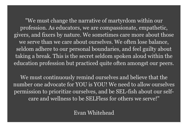 KarlRLittle's tweet photo. Teachers, please take care of yourselves. We need you at your best and only you can monitor your physical, mental and emotional well-being. https://t.co/y9wUZXaJKL
#selfcare https://t.co/6KPFlQEOtA
