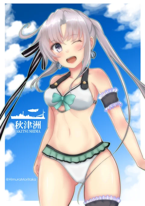 #艦これ版真剣お絵描き60分一本勝負 
#艦これ版真剣お絵描き60分一本勝負_20200725
秋津洲ちゃん水着verを描いてみました('∀`)
秋津洲「わーい♪ もうすぐ夏がくるかも! 大艇ちゃんと一緒に泳ぎに行かなきゃ。」 