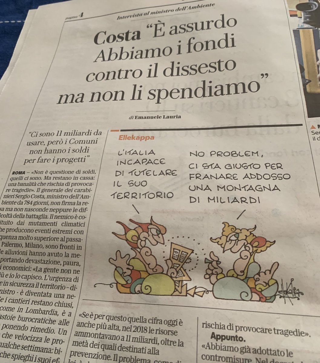 OGiannino's tweet photo. 11 mld da anni a disposizione per opere contro dissesto idrogeologico, 9 su 11 inutilizzati perché non si riescono a fare progetti esecutivi oltre che per dissensi locali. E poi dite che è intollerabile UE voglia controllare come spendiamo i soldi.. bleah https://t.co/c2qdFebb2m