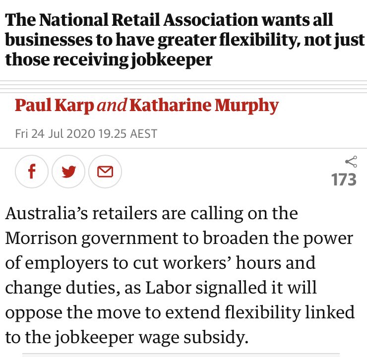 Ben_Davison1's tweet photo. Lobbyists want to reduce job security even further for workers in retail
1 hour shifts, sack us without cause, forced casualisation...
They’ve got a wishlist
They don’t get it:
More insecurity means less spending and fewer jobs
#auspol #ausunions #jobkeeper #SecureJobsForAll https://t.co/1iB6Vs7KPb