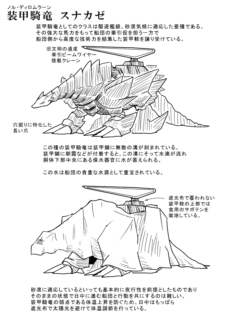 装甲騎竜は何回か描いている 