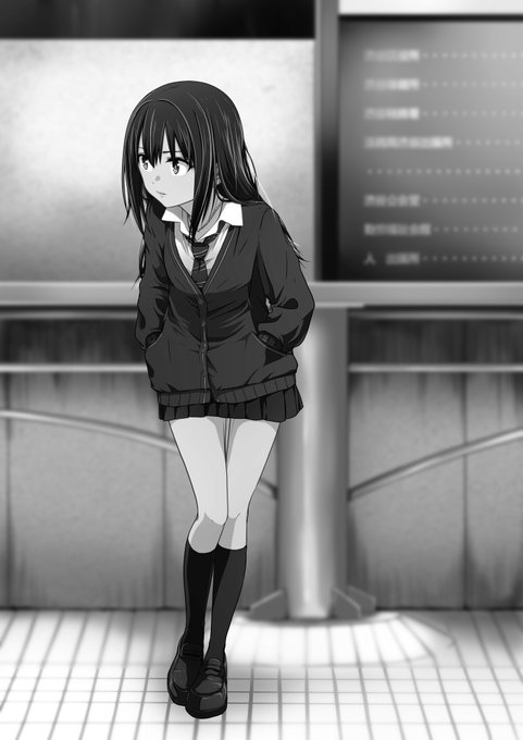 #絵をモノクロにするとかっこいい 