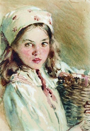 Floral headscarves and daydreaming7. Head of the Girl in a Kerchief by Konstantin Makovsky