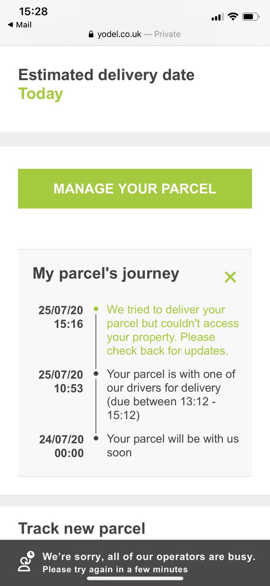 ryan_tullius's tweet photo. @YodelOnline How can this be the case, we have been stuck in the house all day waiting, yet somehow the driver couldn’t deliver?! More likely they’re running late and didn’t even try, sheer incompetence! No way to contact driver either! https://t.co/GSrwbqlYLb