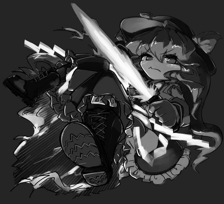 #絵をモノクロにするとかっこいい 