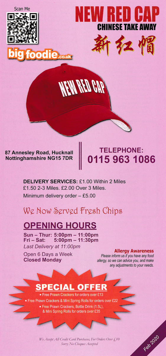 Latest #menu now on site for New Red Cap #Chinese #Takeaway in Hucknall .. menulation.com/new-red-cap-hu… #Food #Notts
