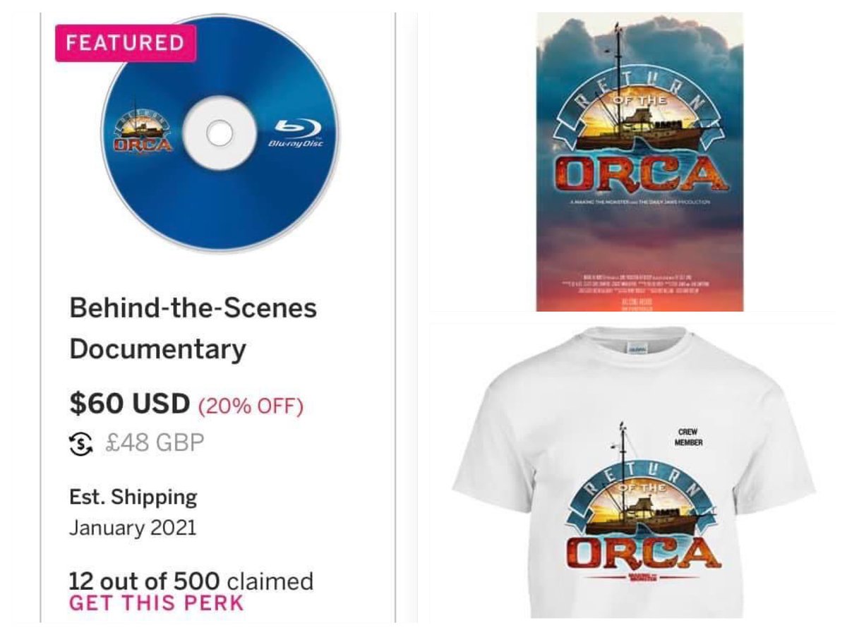 returnoftheorca's tweet photo. BACK THE PROJECT and take home some of our cool Return of the Orca merch!👇🏽👇🏽👇🏽
#OrcaReturns #Jaws
https://t.co/3mCYetcmcy https://t.co/7Tvh9a9ezT