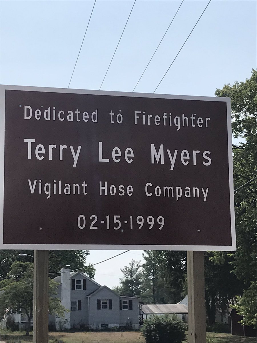 TomCoe4's tweet photo. Maryland Route 140 Bridge dedication in memory of Terry Lee Myers who died in the line of duty on February 15, 1999.    #LODD #NFFF #fcfr #vhc #neverforget https://t.co/0FqDkWqHPn
