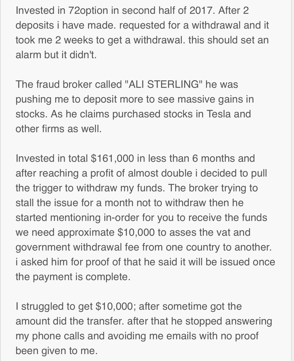 Paulm81212253's tweet photo. #72options was a fraudulent #scam. #credorax acted as payment processor for this scam. Time to investigate these payment processors. https://t.co/xggEd3KLzu
