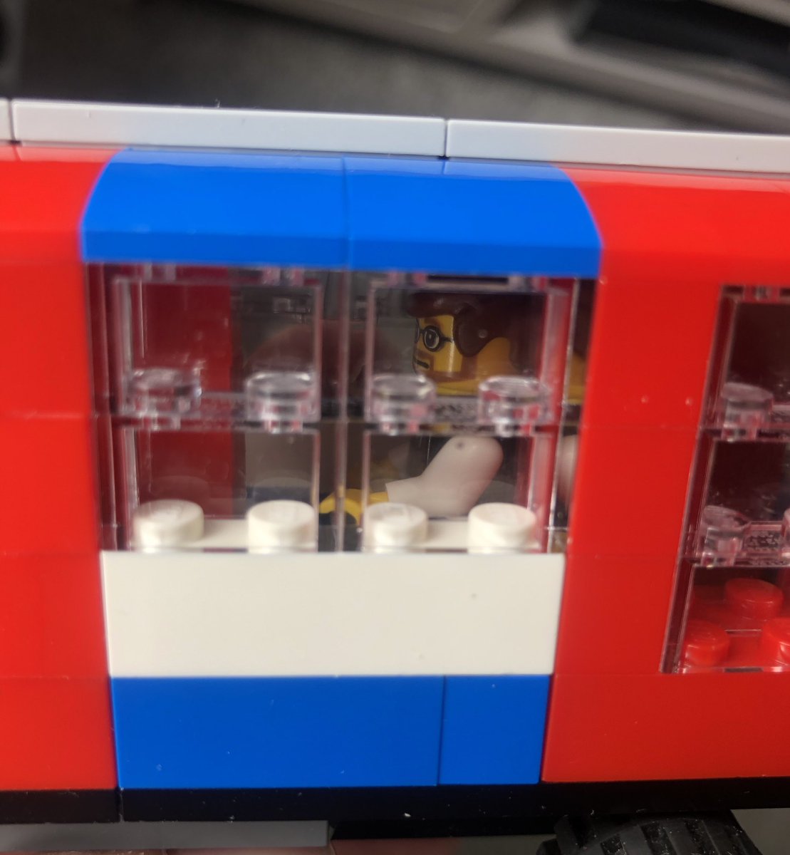 gomboli's tweet photo. Quite proud of this @Lego @centralline. You can see the driver inside and also a passenger that could be me during the @centrallinehell summer. I forgot to install the air conditioning. CC @gommaweb https://t.co/0QjmEtyQvW
