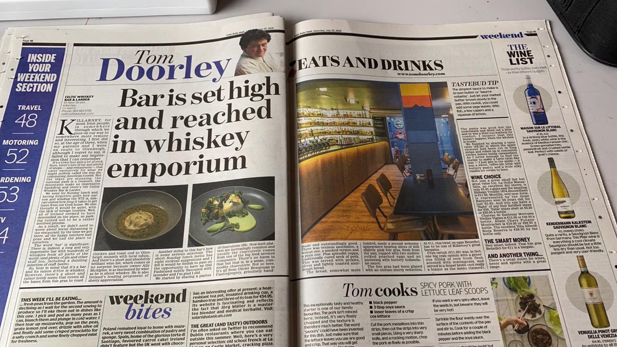 Thanks to ⁦<a href="/tomdoorley/">Tom Doorley</a>⁩ for this review of ⁦<a href="/CeltWhiskeyBar/">Celtic Whiskey Bar</a>⁩, we’re delighted you enjoyed it and well done to ⁦<a href="/LCrowleyHolland/">ʟᴜᴋᴇ ᴄʀᴏᴡʟᴇʏ-ʜᴏʟʟᴀɴᴅ</a>⁩ ⁦@jnolan310897⁩ and all the team!