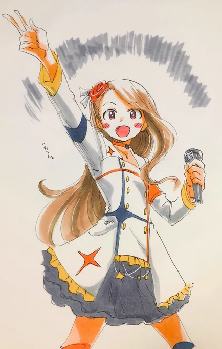 今日のいおりん。のラクガキ。「M@STERPIECE」でピースいおりん。

劇場版アイマス生配信だったって事で。 
