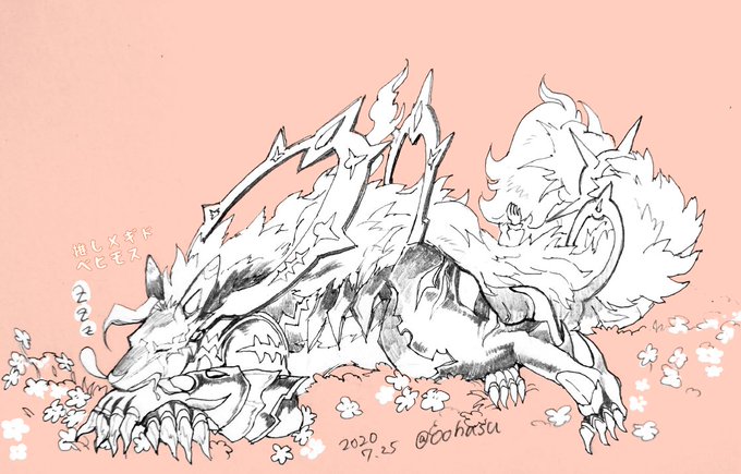 【メギド】
始めて1ヶ月くらい経ったので推しを描きました。ベヒモスが可愛くて仕方ない。 