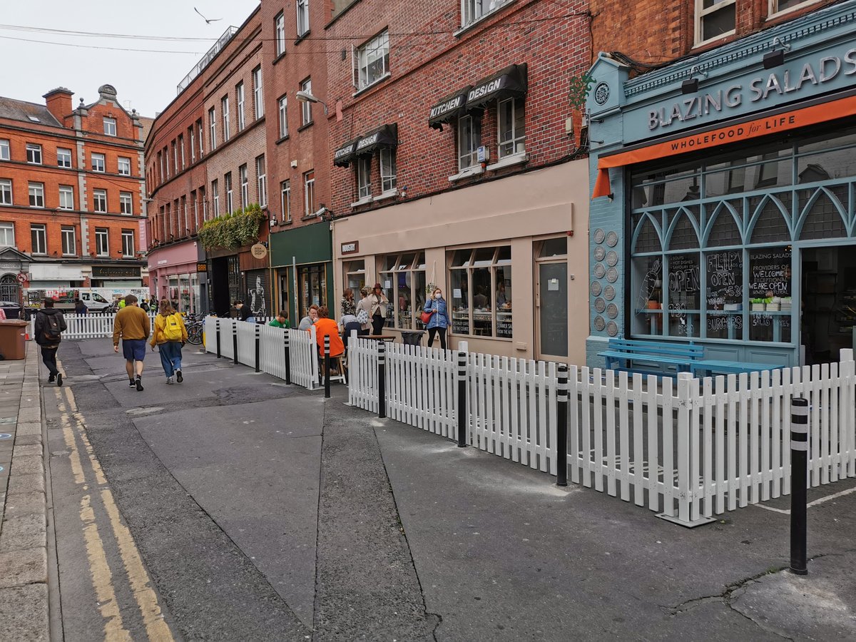 Didn't spot any seating areas on South William Street but restaurants were starting to set up on Drury Street.
