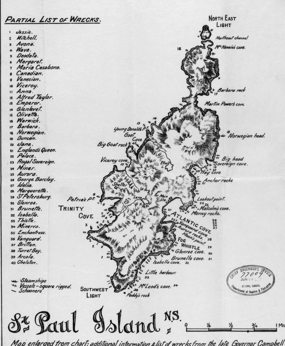 She pulled the coat open and found her husband’s initials, which she had sewn into the lining. Police were notified and the man explained how he and others had visited the island in the spring, as fishermen often did, to hunt seals and salvage shipwrecks.  #NovaScotia  #nspoli