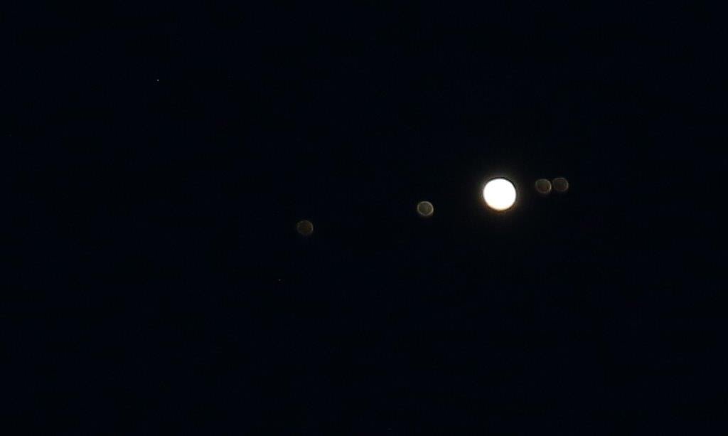 HardernJohn's tweet photo. My effort of Jupiter with its 4 moons from the other night. https://t.co/pnarbhydJy