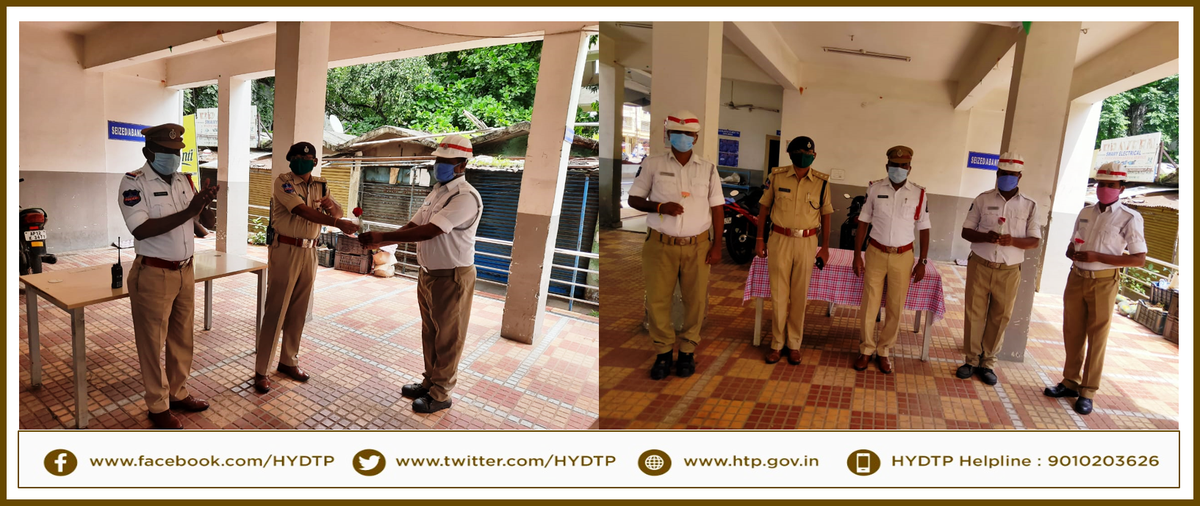 Hyderabad Traffic Police (@hydtp) on Twitter photo #HYDTPinfo
Today Sri. V. Sreenivasa Reddy, <a href="/acp_trf5/">ACP TRAFFIC EAST</a> welcomed three corona conquerors of Tr PS Sultan Bazar <a href="/insptr_sbzr/">Sultan Bazar Traffic PS</a> They joined duty after complete recovery from #COVID19
<a href="/AddlCPTrHyd/">Addl CP Traffic</a> #HYDTPinfo
Today Sri. V. Sreenivasa Reddy, <a href="/acp_trf5/">ACP TRAFFIC EAST</a> welcomed three corona conquerors of Tr PS Sultan Bazar <a href="/insptr_sbzr/">Sultan Bazar Traffic PS</a> They joined duty after complete recovery from #COVID19
<a href="/AddlCPTrHyd/">Addl CP Traffic</a>