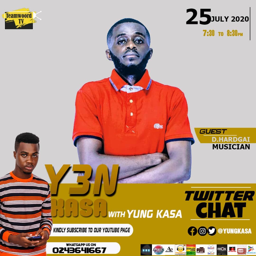 2day on #Y3nkasa tweeter chat @YungKasa is with  D.Hardgai 2 talk about è journey in his musical career! The struggles as an independent artiste and how far he is ready to go. If he’s got any management.Join the chat with #Y3nkasa   #Showbiz #Y3nkasa #Yungpromo #Youngestpromoter