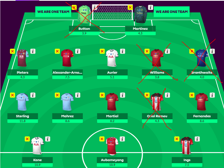 samuel_dB_021's tweet photo. First proper tinker. 3/4 places still up in the air.
#FH38 #FPL https://t.co/3M0siXduya