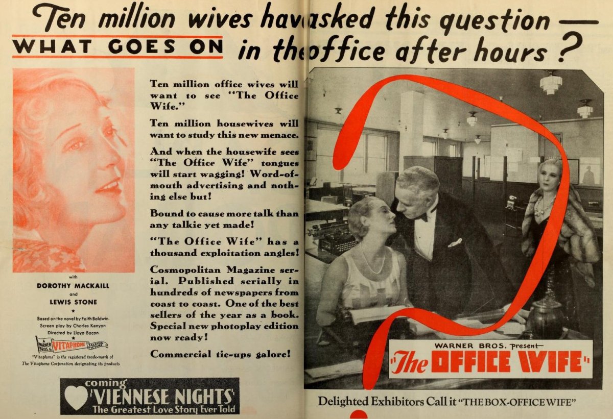 THE OFFICE WIFE (1930) Dorothy Mackaill, Lewis Stone, Hobart Bosworth. 