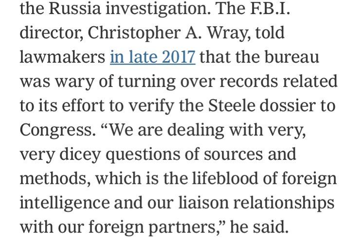 Barr directed the FBI to declassify report of their interview with the source, and hand it to Graham.Graham promptly released it publicly. The report contained enough info for the Kremlin and others to identify the man.FBI Director Wray had warned lawmakers of the risks: