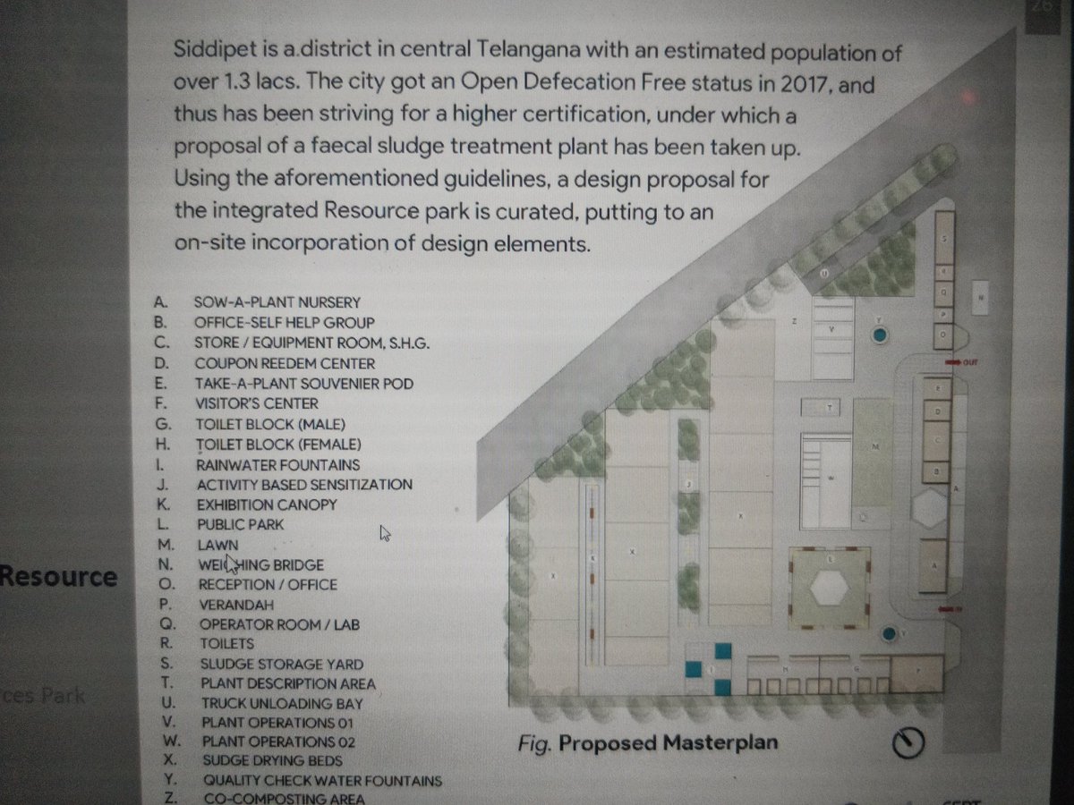 malinireddy's tweet photo. #faecalsludgetreatmentplant at #siddipet to incorporate the following features as detailed by students by @CEPTuniversity @trsharish @swachhasiddipet @Collector_SDPT @MC_Siddipet @SiddipetUpdates @cdmatelangana @UrbanMgtASCI @NFSSMalliance @BMGFIndia https://t.co/0XxIiibfH1