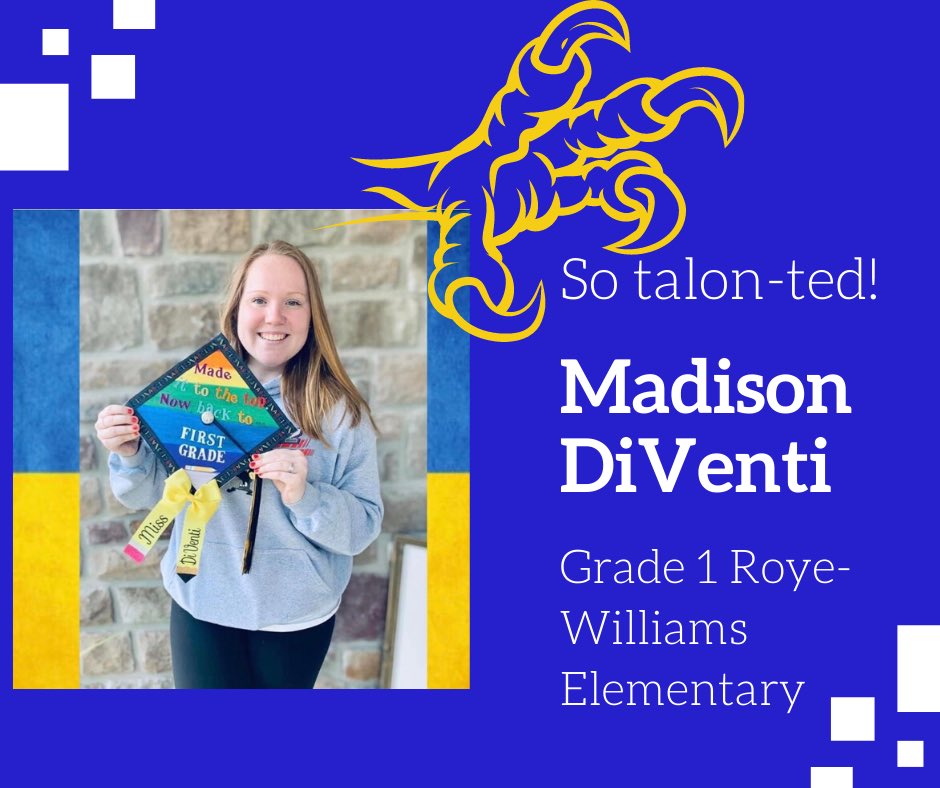 HCPSRecruiter's tweet photo. We think she is so talon-ted! Madison is joining the Eagles at Roye-Williams Elementary as a Grade 1 Teacher. Welcome to @HCPSchools Madison! #hcpschoosetoshine @Rose530 https://t.co/khGrqPTPN5
